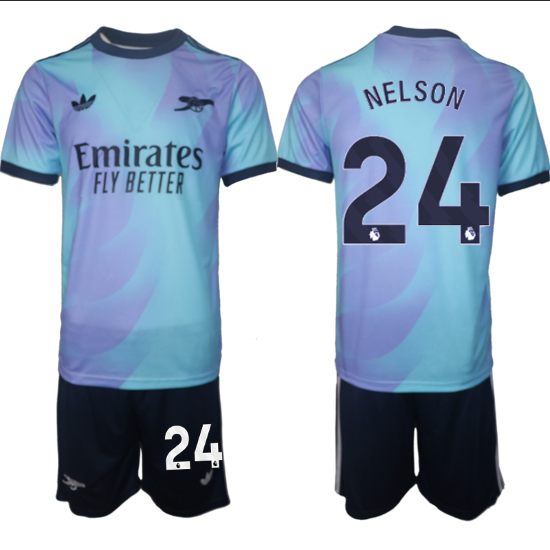 Men 2024-2025 Club Arsenal away Purple blue #24 Soccer Jersey